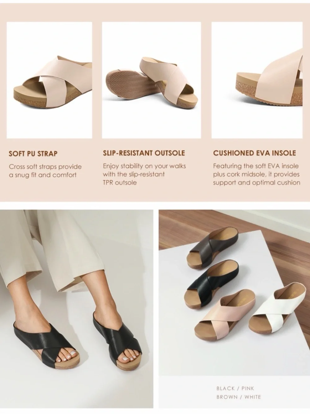 Dream Pairs Platform Criss-Cross Flat Sandals - Picture 8 of 8